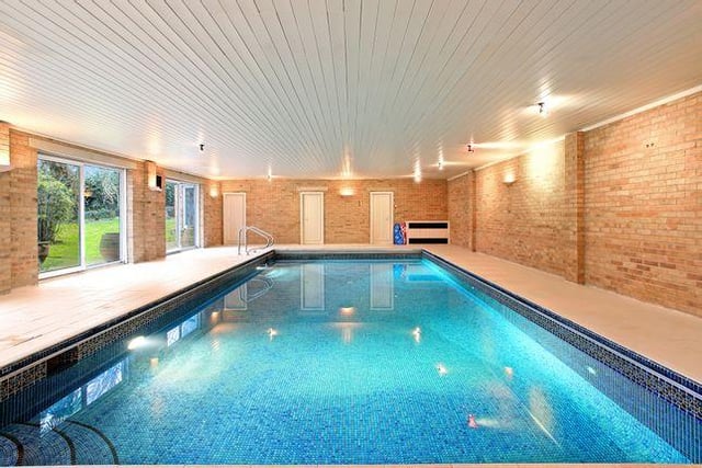 The stunning indoor swimming pool.