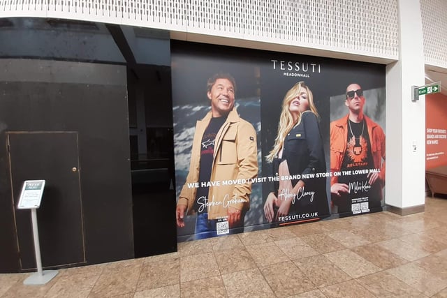 Tessuti has closed on Park Lane and moved to ground floor High Street, presumably to be closer to the action. And yes, that is Liverpudlian actor Stephen Graham modelling for them.