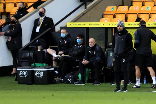 Rotherham United Manager Paul Warne during the Sky Bet Championship match between Norwich City and Rotherham United at Carrow Road (Photo by Stephen Pond/Getty Images)