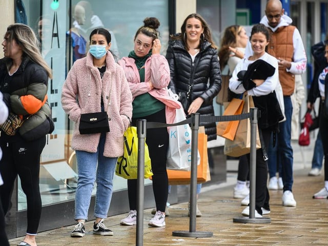 Princes Street in Edinburgh was awash with shoppers on the day of stores reopening