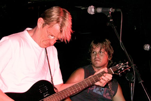 Former Coronation Street star Kevin Kennedy played a live set alongside lead guitarist Richard Dews ,who was brought up in Ecclesall, in July 2002