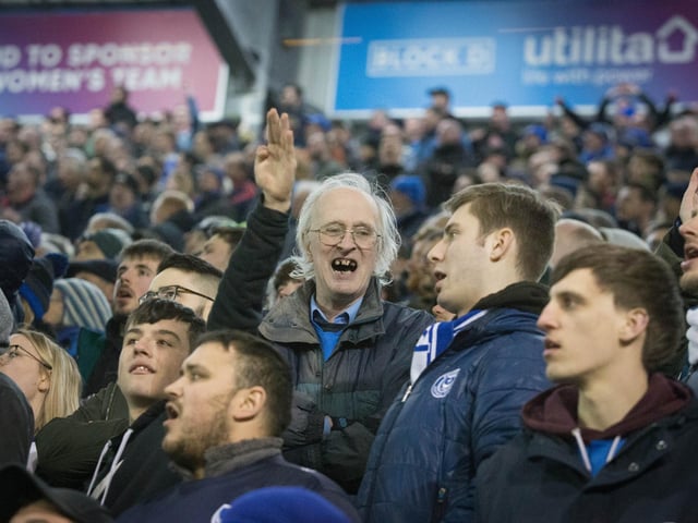 Pompey fans in good spirit at Fratton Park.