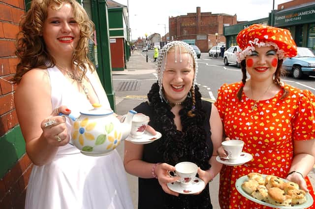 These three were pictured enjoying tea at three on behalf of Alice House Hospice 14 years ago, but do you recognise them?