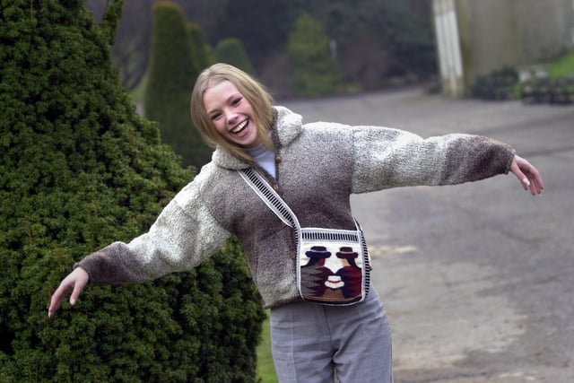A model wore Peruvian knitwear, Botanical Gardens, Sheffield back in 2001