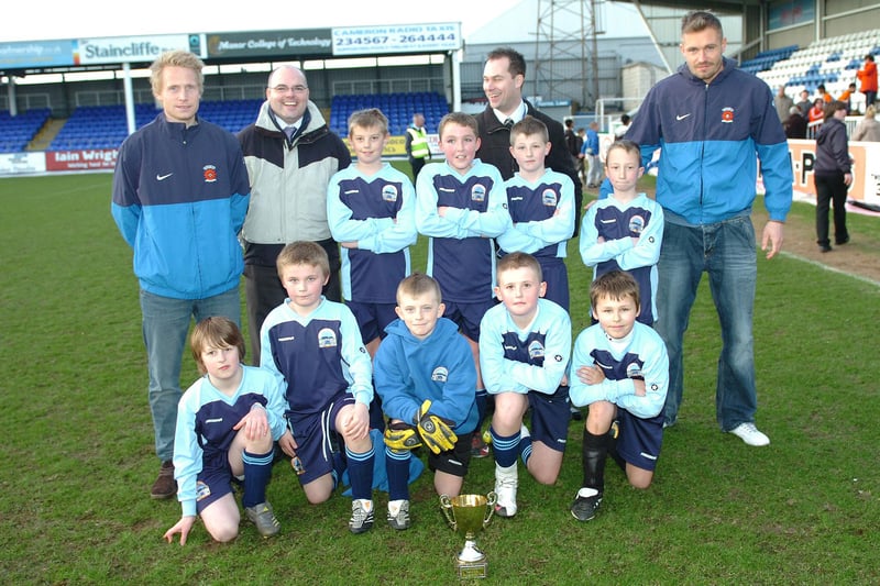 A team line-up at the school's football finals held at Victoria Park. Remember it?