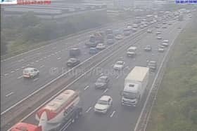 A collision on the M1 caused 'severe delays' stretching from the M18 interchange to J34. Credit: MotorwayCameras