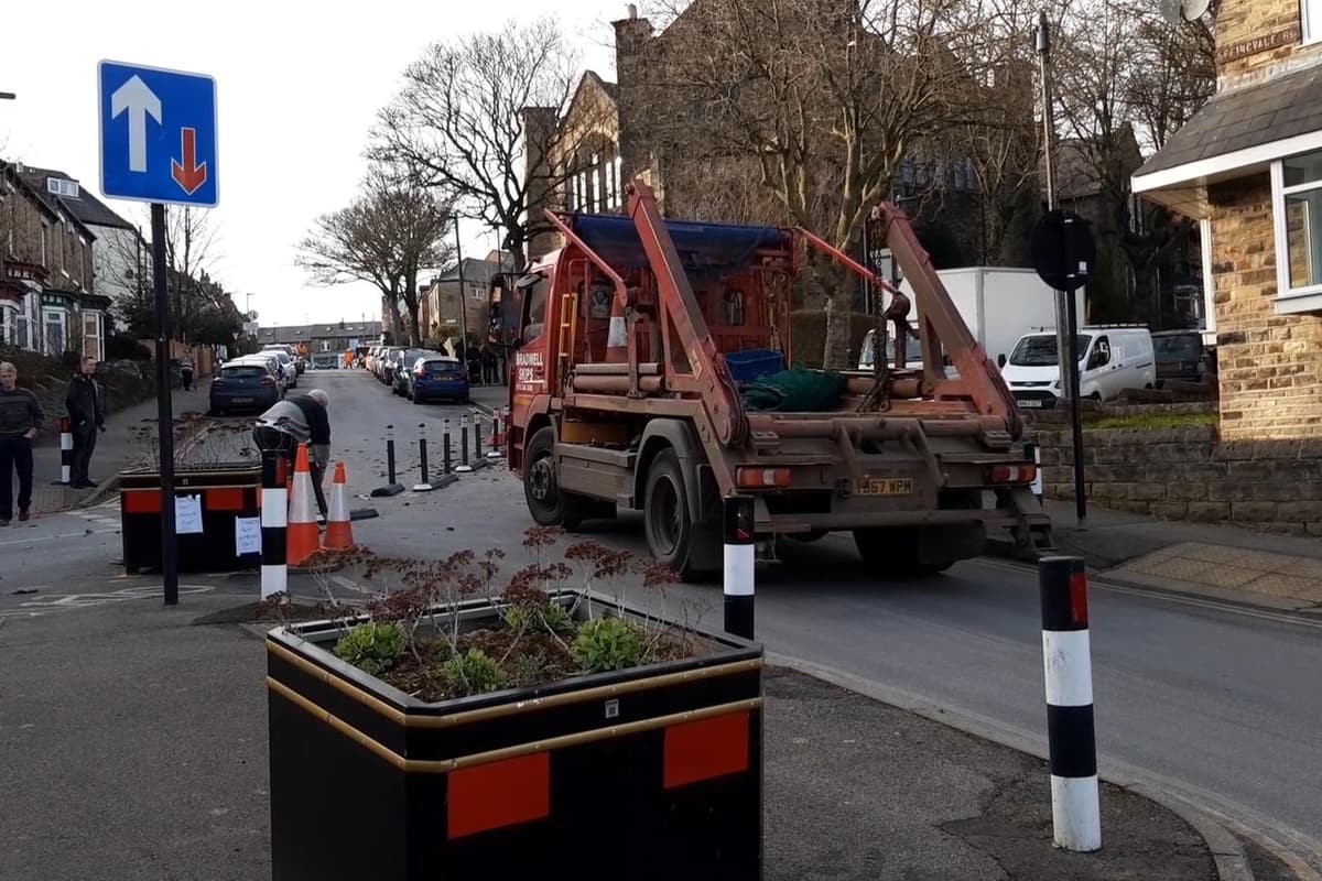 Angry Barriers Sheffield Active Travel: Controversial barriers on Springvale Road ...