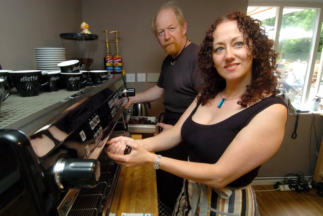 Michelle and Stuart Elliott pictured at Elliott's cafe, Hathersage. They gave up their vet's practice to run the new cafe in 2009