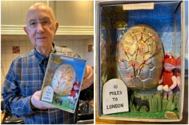 You may not fancy eating it – because this chocolate Easter egg in a house near Sheffield is now some 83 years old! Martin Bennett, 75, now owns the 83-year-old Easter Egg that's been passed down through his family