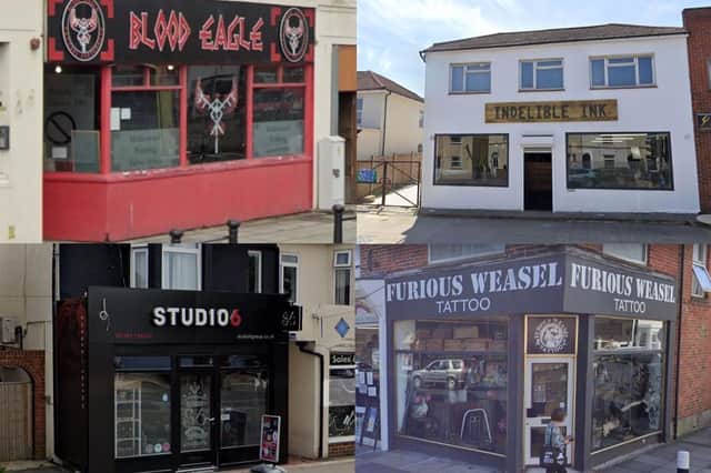 A collage of four of the Portsmouth area’s 10 best tattoo studios - as voted by readers of The News
