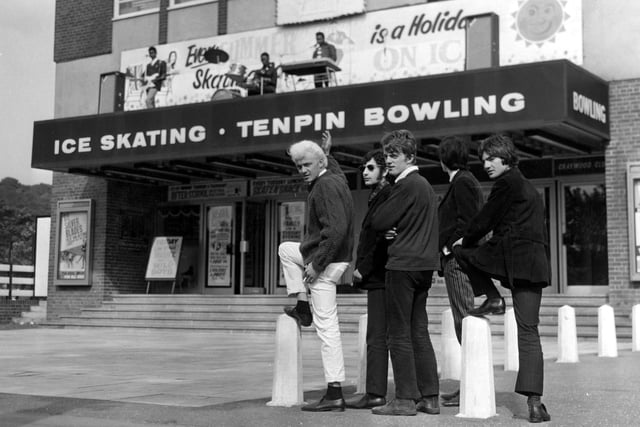 Heinz and the Wild Boys outside the Silver Blades Ice Rink, Queens Road in June 1967. Ref no: s28570