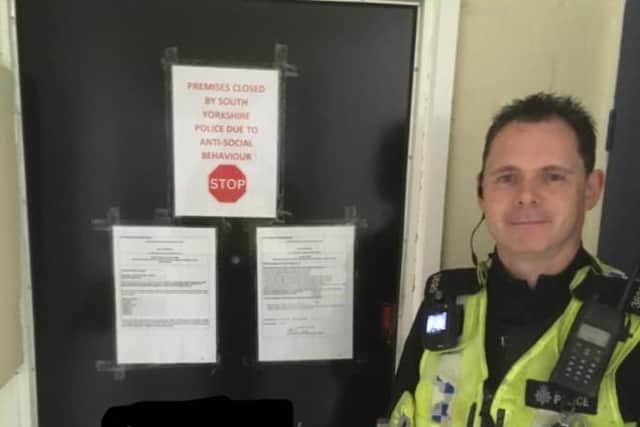 Police said the flat in Fox Hill, Sheffield, had become a magnet for anti-social behaviour