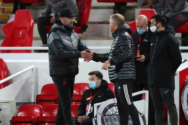 Liverpool manager Jurgen Klopp will bring his out-of-form champions to face Chris Wilder's Sheffield United at Bramall Lane on Sunday. Photo: Simon Bellis/Sportimage.