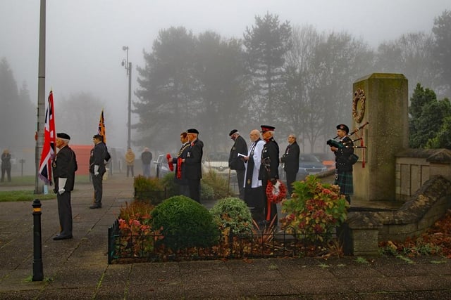 Paying respect to Mansfield's war dead during a foggy Mansfield's Remembrance Day Service - Picture: Melvyn Pearce/Royal British Legion