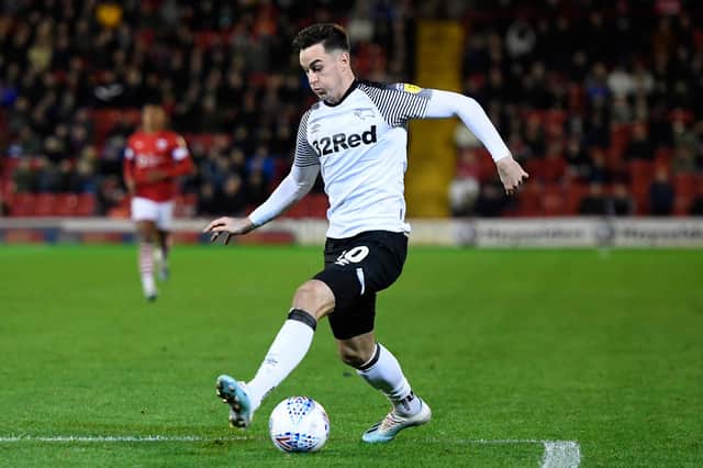 Derby County forward Tom Lawrence says the Rams will be looking to return to winning ways at Sheffield Wednesday on Saturday. (Photo by George Wood/Getty Images)