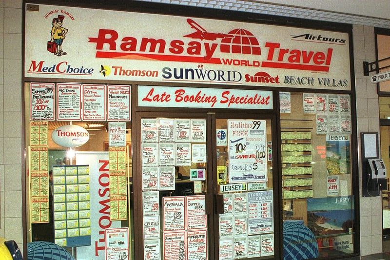 How many people booked their holidays at Ramsay Travel? This picture dates from 1999