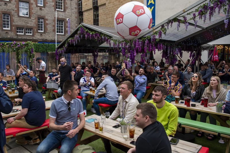 The Three Sisters at Edinburgh's Cowgate was packed with Scotland supporters on Monday afternoon as the game got underway at 2pm.