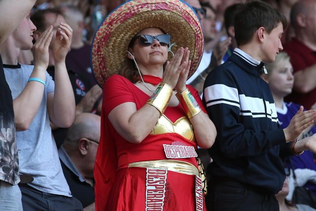 Sheffield Utd fans during the championship match at Ashton Gate in May 2018.   Simon Bellis/Sportimage