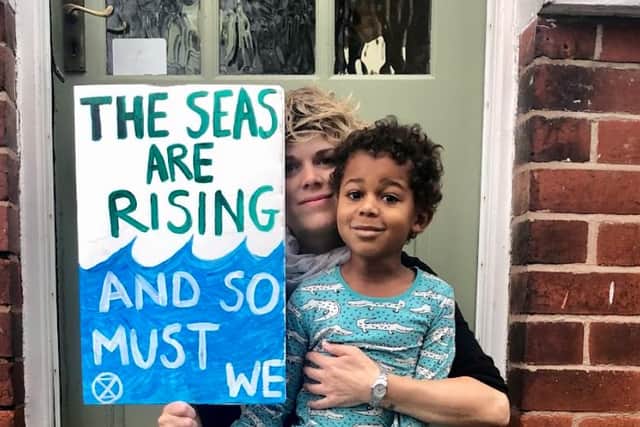 Hazel Bober, pictured with son Luca, is heading from Sheffield to Glasgow to join climate protesters at Cop 26