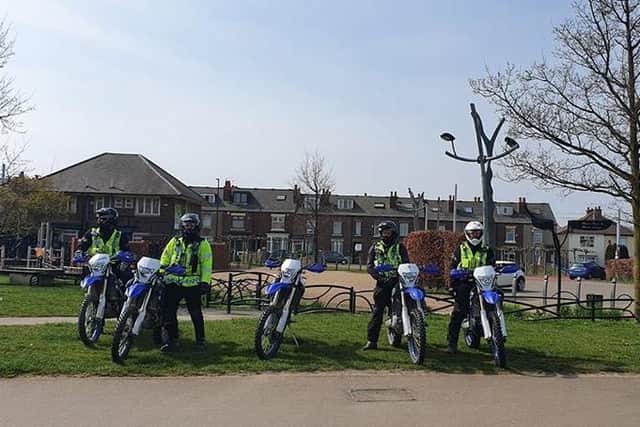 South Yorkshire Police's off-road bike team has been carrying out coronavirus lockdown patrols in Sheffield.