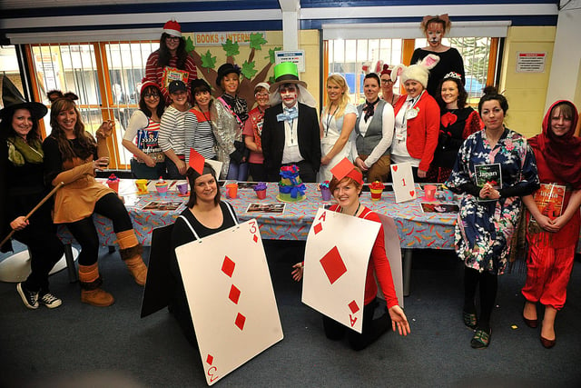 World Book Day , at Balby College where people dressed up as characters from Alice in Wonderland in 2013