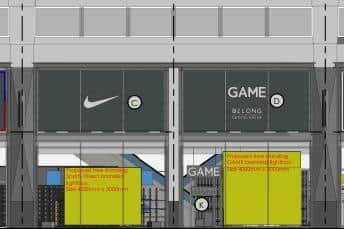 How the new signage would look on The Moor (image Sports Direct)