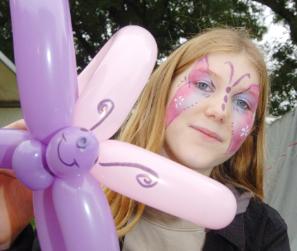 Laura Smith from Bentley with her face painted, October 2007.