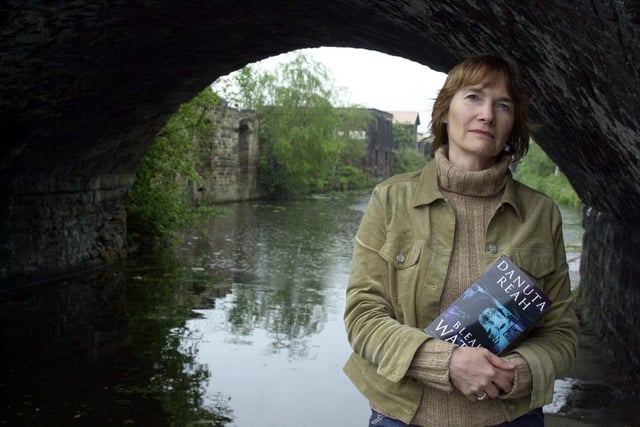 A reflective Danuta Reah with her novel Bleak Water which is set on Sheffield's Canal, pictured in 2002