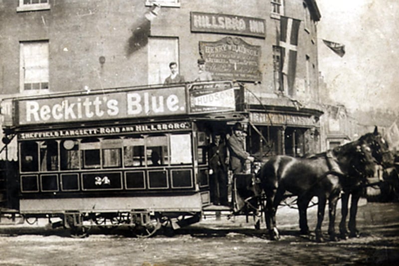 Hillsborough Corner in 1900, sent in by the grandson of former Star photographer Albert Robinson, with a horse-drawn tram outside the old Hillsborough Inn