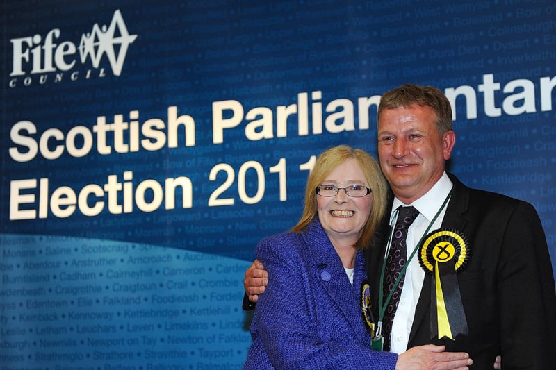 The 2011 Scottish Parliamentary elections at the count are Tricia Marwick MSP (Mid Fife & Glenrothes), David Torrance MSP (Kirkcaldy)