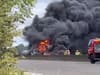 M1 traffic Chesterfield: Oil tanker fire near Sheffield sends up black smoke as road closed in both directions