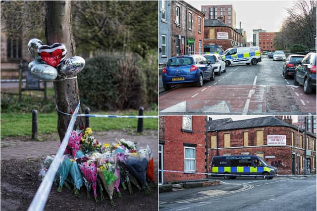 Flowers and balloons have been left near to where Khurm Javed was shot dead in Sheffield last weekend (Photos: B Hopwood Photography)