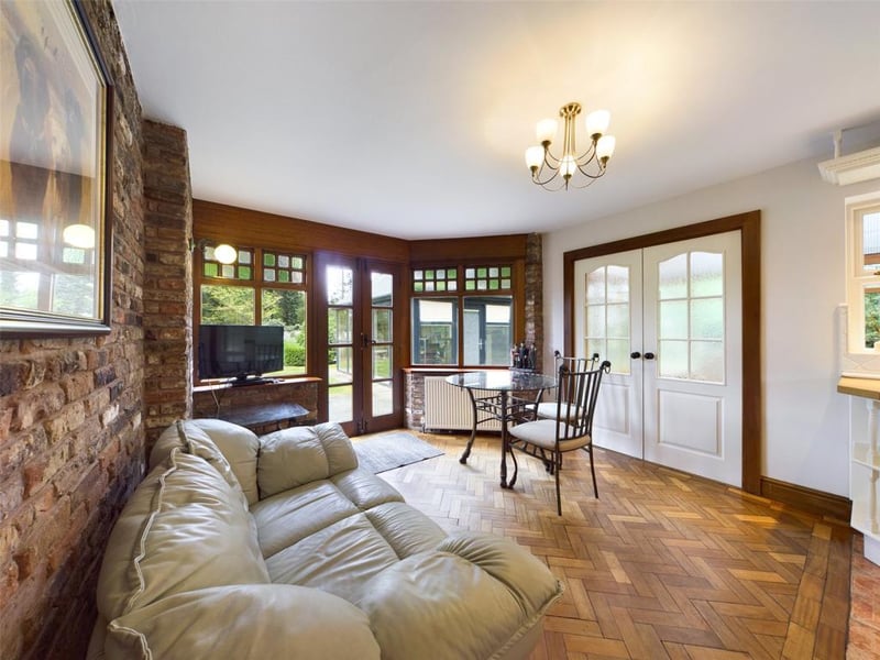 Further dining area off the kitchen with French doors opening on to the rear garden
