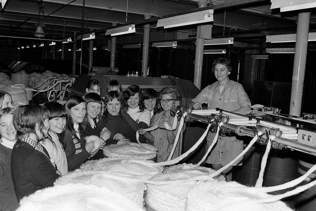 Shirebrook Model Village School Girls visit William Hollins Mills in 1972 - do you remember this trip?