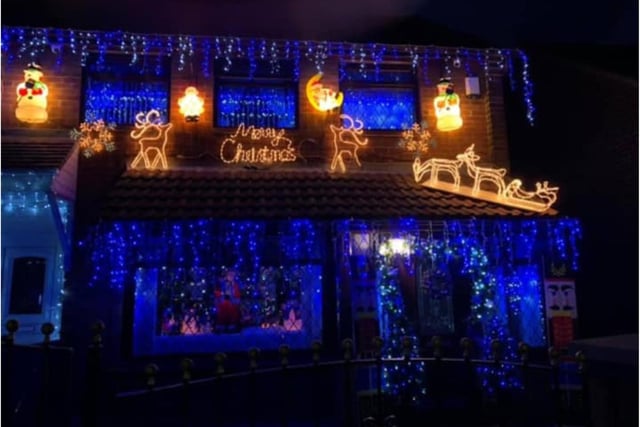 Joyce Burlison's Christmas house lights up her street in Sunderland along with her window display.