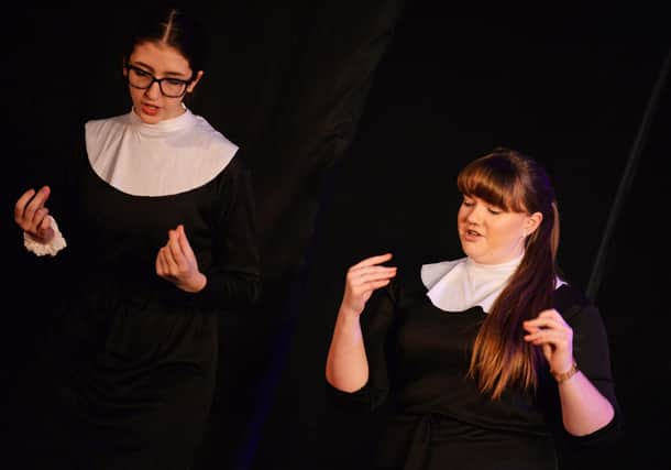 Pupils at Hall Cross Academy, rehearse their latest production of Sister Act. Picture: NDFP-25-02-20 SisterAct HallCross 5-NMSY