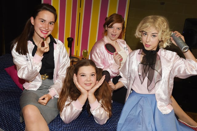 Rebecca Young, Millie Buckle, Katrina Mould and Gabrielle Smith were pictured preparing for their summer production of Grease in 2015.
