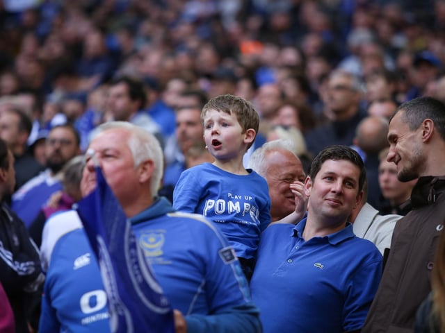 Pompey fans at Wembley during EFL Trophy final in 2019.
