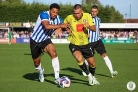 Sheffield Wednesday new boy Akin Famewo came through his debut with credit. Credit: Harrogate Town FC