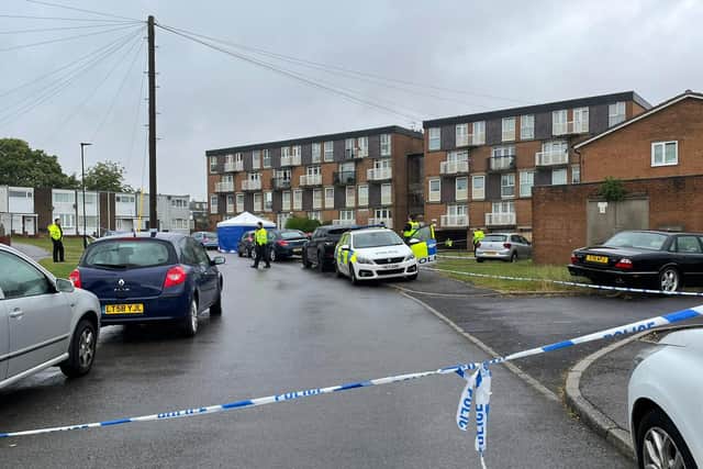 Police are in Bowshaw Close, Batemoor, Sheffield, this morning following a murder (Photo: Sarah Marshall)