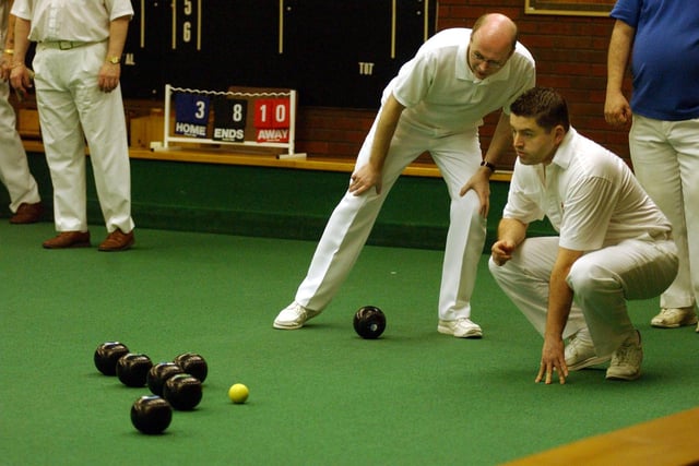 England bowlers in action at Hebburn Community Association in 2004.
