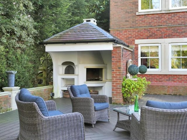 Back outside now, and a lovely patio area to enjoy a barbecue, or a glass of wine, with family and friends. Spot the stone oven in the background.