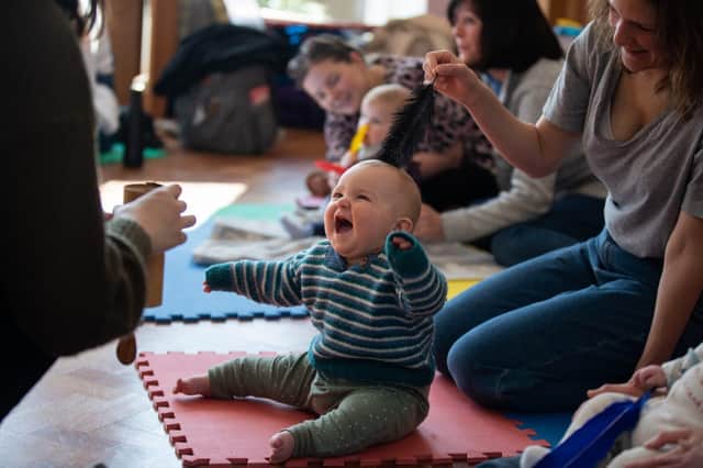 Babies enjoying a previous relaxation concert by Concerteenies