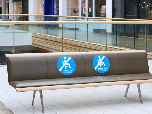 A two-metre distance will need to be maintained on benches.