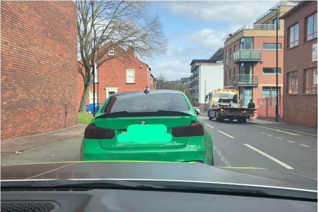 A distinctive green BMW was seized by South Yorkshire Police one day after its owner received a warning