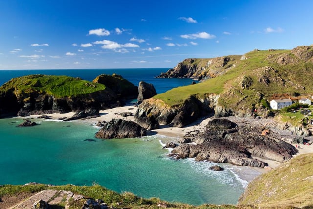 This beach is located on the south coast of Cornwall, two miles north-west of the popular Lizard Point spot. Most people head straight for Lizard Point and miss out on the sugar white sand, dramatic arches, caves and superb 200ft cliffs of dreamy Kynance Cove - so make sure you don’t (Photo: Shutterstock)