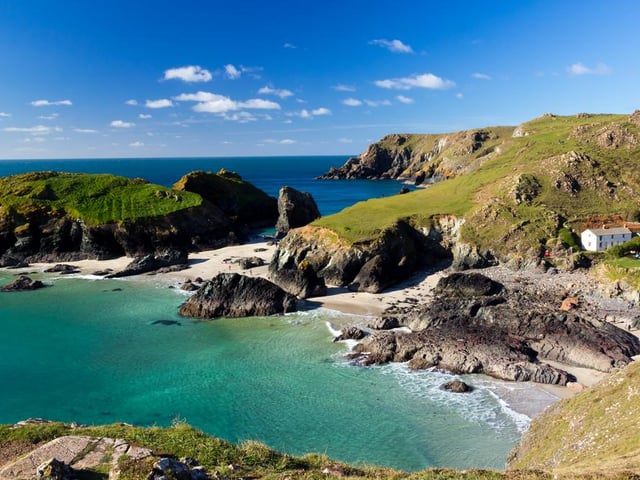 This beach is located on the south coast of Cornwall, two miles north-west of the popular Lizard Point spot. Most people head straight for Lizard Point and miss out on the sugar white sand, dramatic arches, caves and superb 200ft cliffs of dreamy Kynance Cove - so make sure you don’t (Photo: Shutterstock)