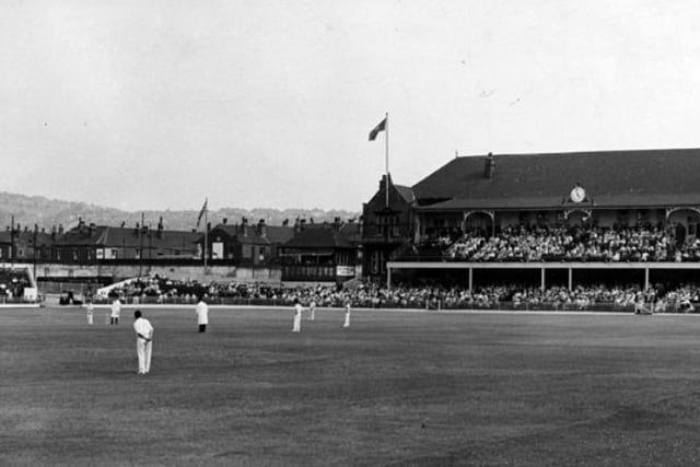 A cricket match taking place at Bramall Lane in 1959