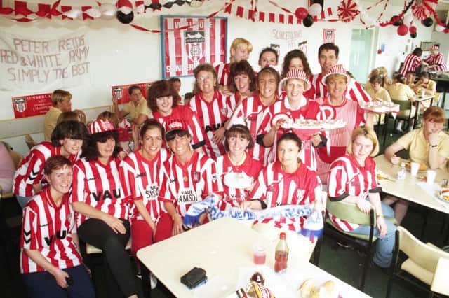 Dewhirsts staff at Pennywell were in red and white for a party in 1996 but who can remember why?
