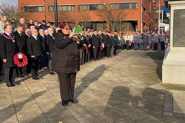 Hundreds of people gathered in the centre of Hartlepool as the town held its first public Remembrance Sunday parade and service since 2019.